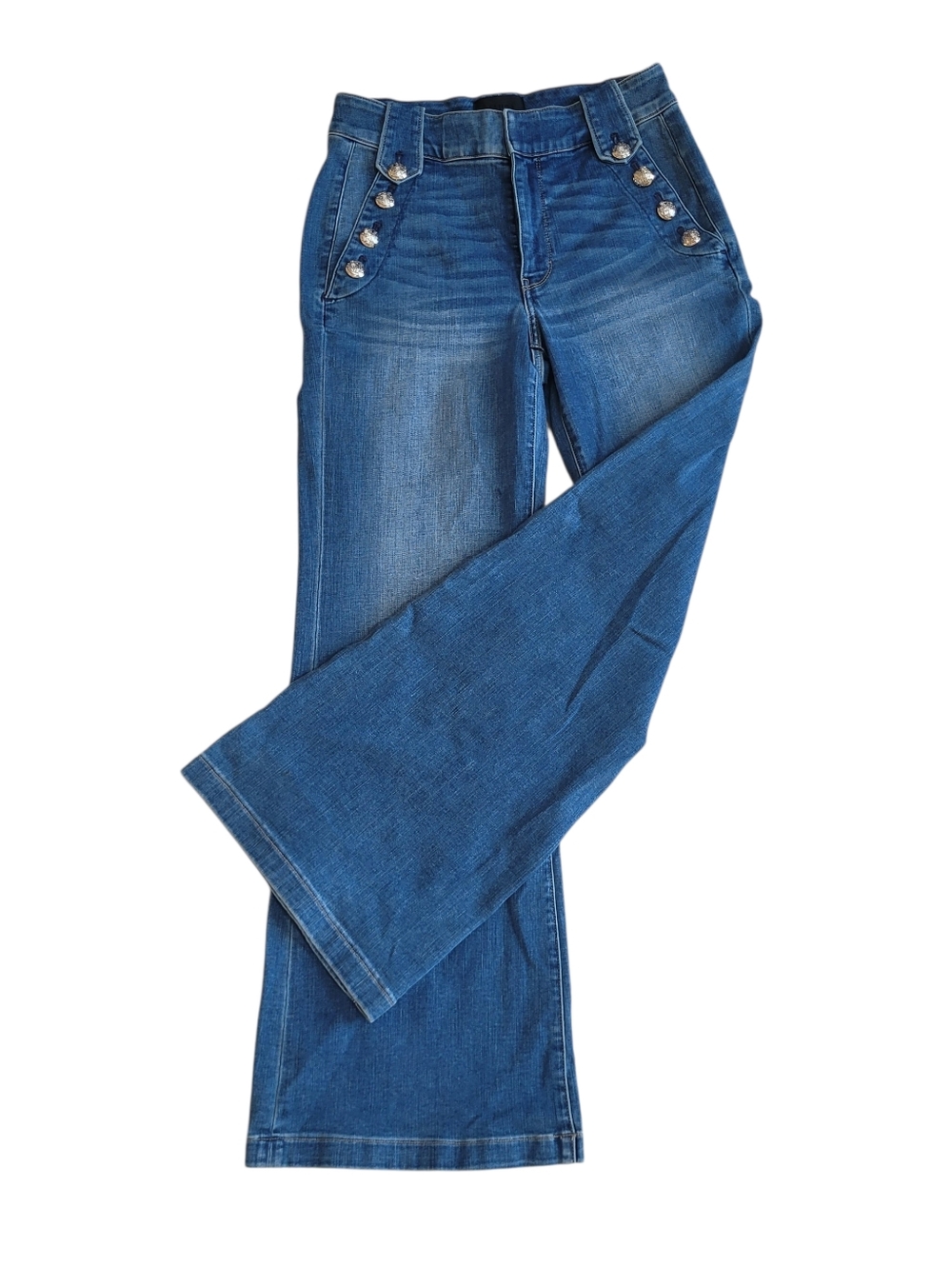 *NWT* WHBM High Rise Mariner Wide Leg Everyday Soft Jeans Sz 8R - Picture 8 of 12